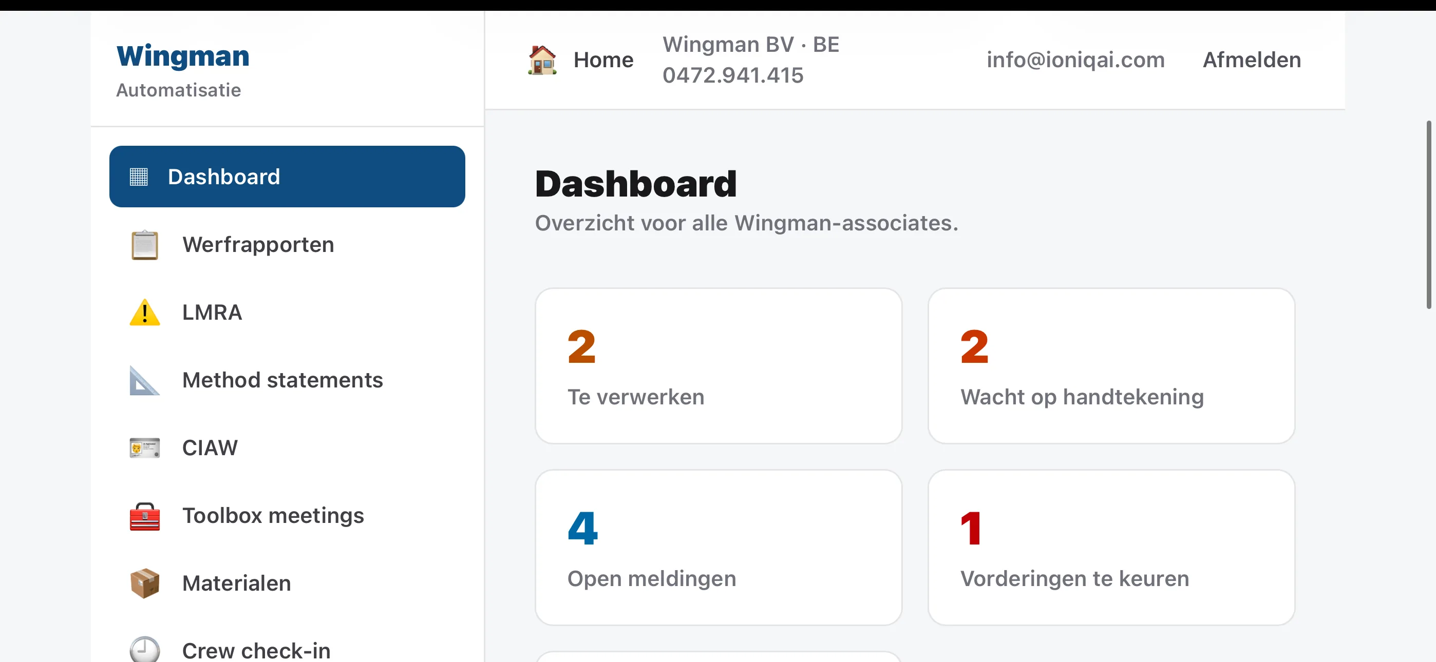 Wingman Construct — Papierwerk al klaar voor het kantoor begint (1/1)